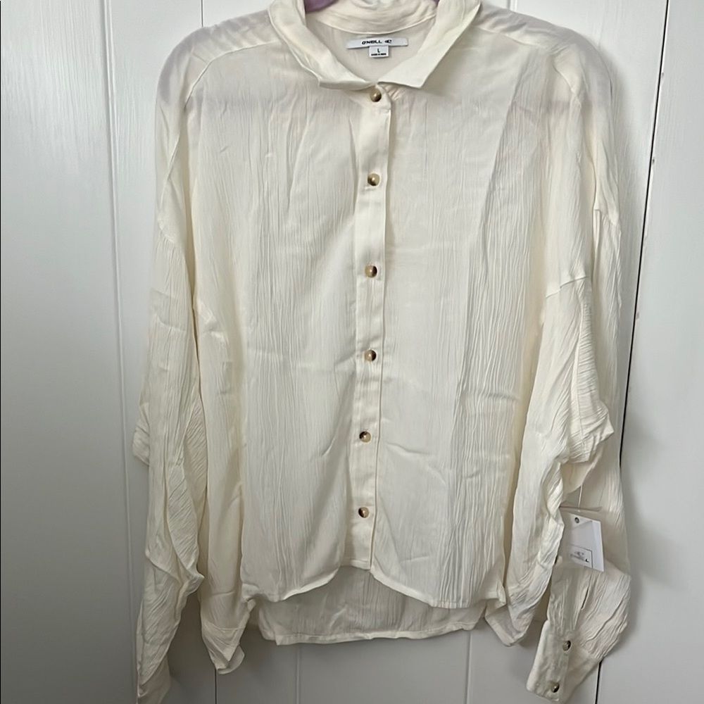 O'Neill Cream Casual Button Down Shirt Classic Design